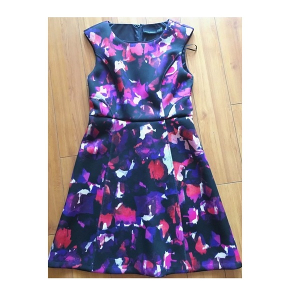 Multi color Fit & Flare A Line Scuba Dress - Picture 5 of 5